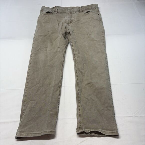 Wrangler Gray/Brown Straight Fit Straight Leg Work Casual Pants Men’s W36 L29 - Picture 1 of 7